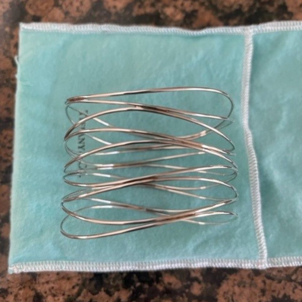 Tiffany & Co Elsa Peretti 9 Row Wave Bracelet, Sterling Silver